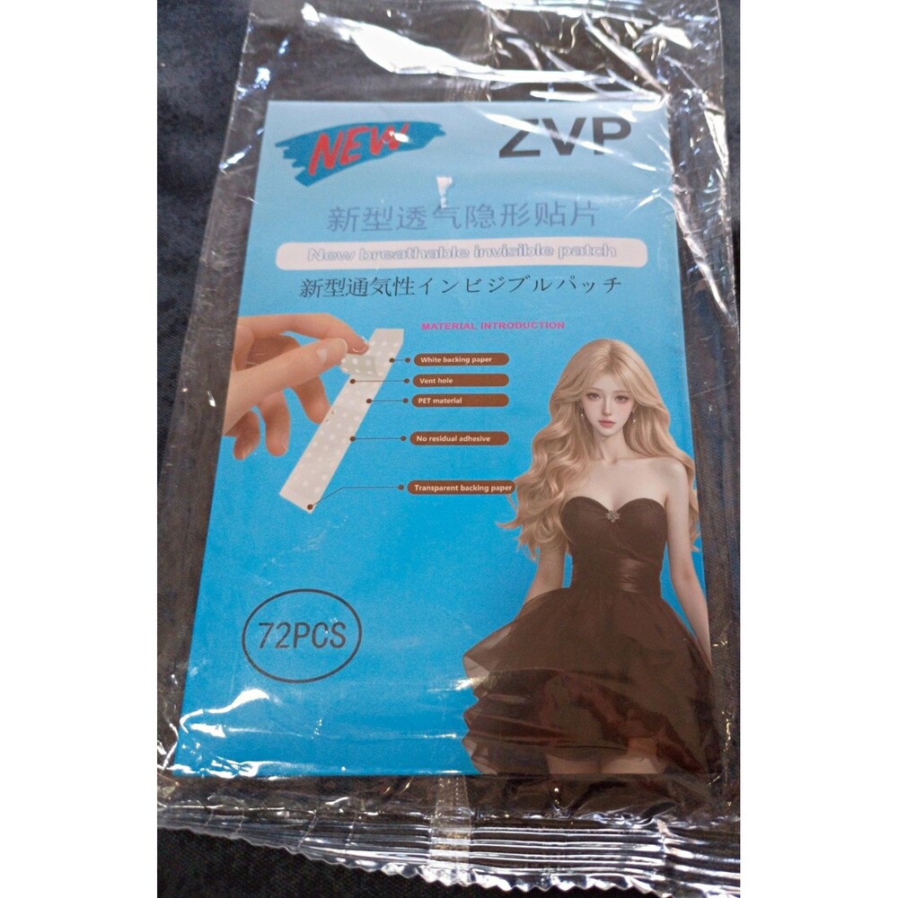 ZVP Double-Sided Clear Fashion Tape 72pcs Breathable Invisible Ultra-Thin PET